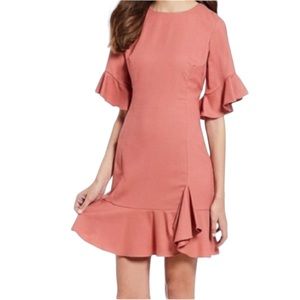 Gianni Bini Womens Medium Ruffle Erika Mini Dress Flutter‎ Sleeve